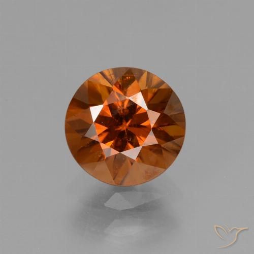 1.49ct Натуральный Красновато-оранжевый Циркон, Круглый, Чистота VS
