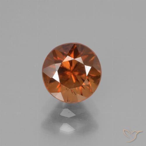 1.35ct Натуральный Темно-оранжевый Циркон, Круглый, Чистота VS
