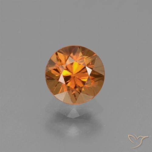 1.12ct Натуральный Средний апельсин Циркон, Круглый, Чистота VVS