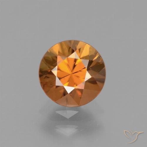 1.63ct Натуральный Темно-оранжевый Циркон, Круглый, Чистота VS