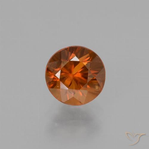 1.69ct Натуральный Янтарный Апельсин Циркон, Круглый, Чистота VS