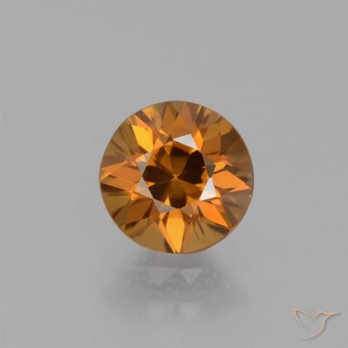 1.63ct Натуральный Темно-оранжевый Циркон, Круглый, Чистота VS