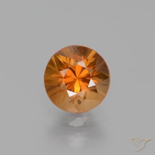 1.51ct Натуральный Землистый апельсин Циркон, Круглый, Чистота VS
