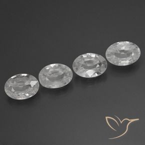 3.89 карата, натуральный Белый Циркон, Овал, VVS-VS