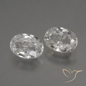 2.55 карата, натуральный Теплый белый Циркон, Овал, Чистота VS