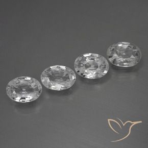 4.00 карата, натуральный Ясно Белый Циркон, Овал, Чистота VVS