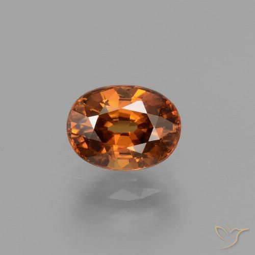2.47ct Натуральный Средне-темно-оранжевый Циркон, Овал, Чистота VS
