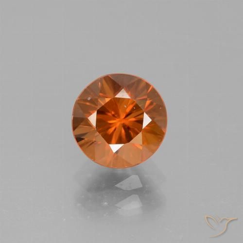 2.14ct Натуральный Средний апельсин Циркон, Круглый, Чистота VVS