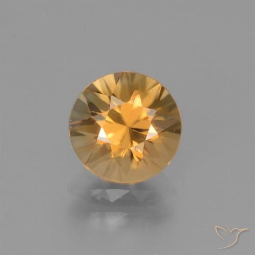 1.93ct Натуральный Золотисто-Апельсиновый Циркон, Круглый, Чистота VVS