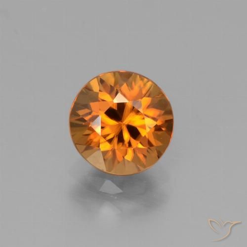 1.90ct Натуральный Землистый апельсин Циркон, Круглый, Чистота VVS