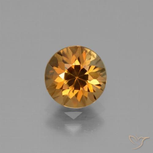 2.18ct Натуральный Темно-оранжевый Циркон, Круглый, Чистота VVS