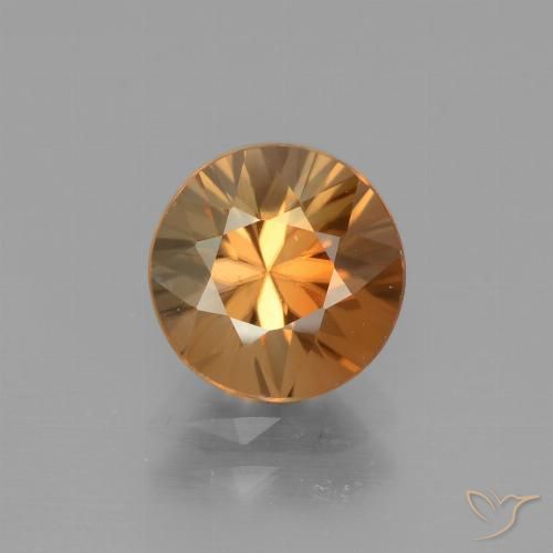 2.39ct Натуральный Темно-оранжевый Циркон, Круглый, Чистота VVS