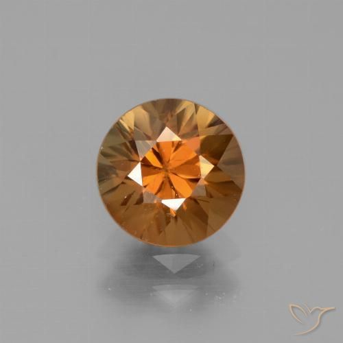 1.90ct Натуральный Землистый апельсин Циркон, Круглый, VVS-VS