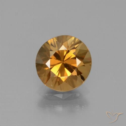 1.94ct Натуральный Темно-оранжевый Циркон, Круглый, Чистота VVS