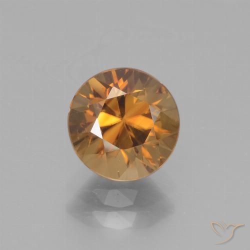2.40ct Натуральный Средний апельсин Циркон, Круглый, Чистота VVS