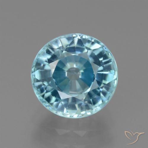3.29ct Натуральный Deep Aqua Blue (темно-синий) Циркон, Круглый, Чистота VS