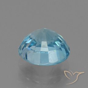 3.29 карата, натуральный Deep Aqua Blue (темно-синий) Циркон, Круглый, Чистота VS