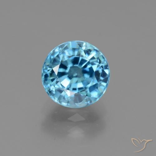 3.16ct Натуральный Глубокий лазурно-синий Циркон, Круглый, Чистота VS