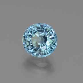 Натуральный синий циркон 2,75 карата огранка круг, чистота VS