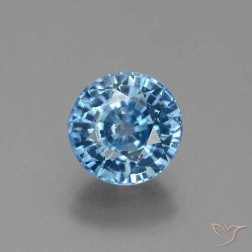 3.15ct Натуральный Лазурно-синий Циркон, Круглый, VVS-VS