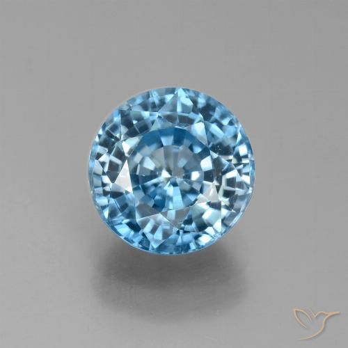 3.75ct Натуральный Синий / Голубой Циркон, Круглый, Чистота VS