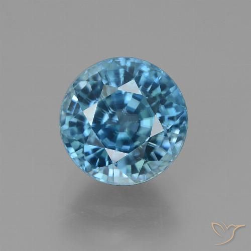 4.93ct Натуральный Синий / Голубой Циркон, Круглый, Чистота VVS
