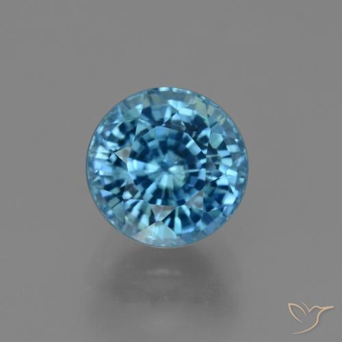 4.20ct Натуральный Настоящий синий Циркон, Круглый, Чистота VS
