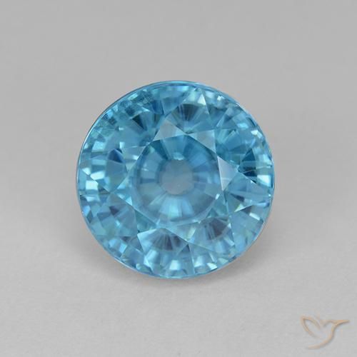 5.62ct Натуральный Голубой синий Циркон, Круглый, Чистота VVS