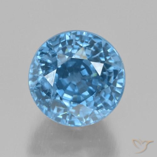 5.72ct Натуральный Синий / Голубой Циркон, Круглый, Чистота VVS