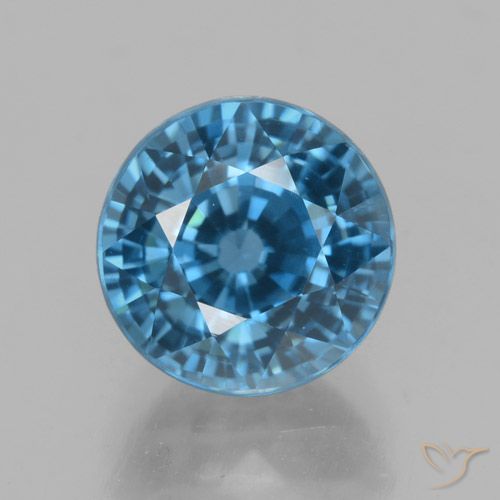 4.68ct Натуральный Синий / Голубой Циркон, Круглый, Чистота VVS