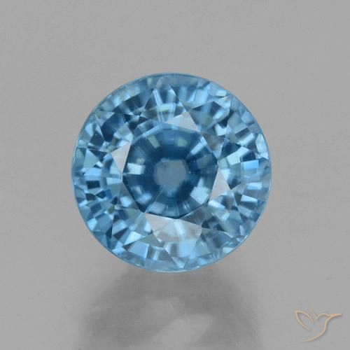 4.52ct Натуральный Небесно Голубой Циркон, Круглый, Чистота VVS
