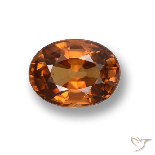 2.05ct Натуральный Глубокий коричневато-оранжевый Циркон, Овал, VVS-VS