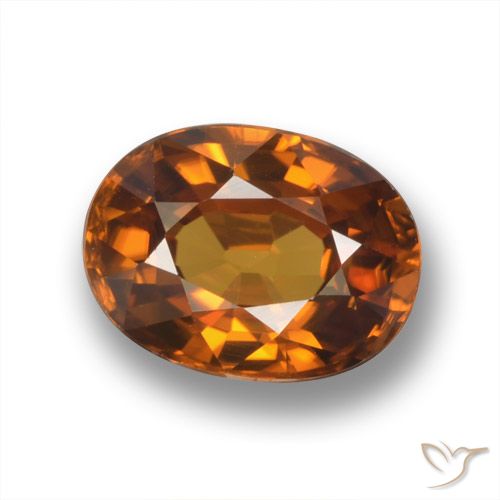 2.16ct Натуральный Оранжево-коричневый Циркон, Овал, Чистота VVS