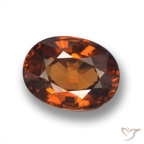 2.04ct Натуральный Оранжево-коричневый Циркон, Овал, Чистота VVS