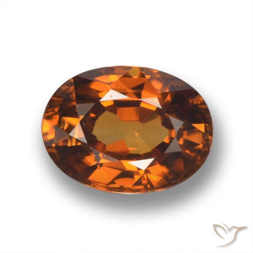 2.10ct Натуральный Янтарный Апельсин Циркон, Овал, Чистота VVS