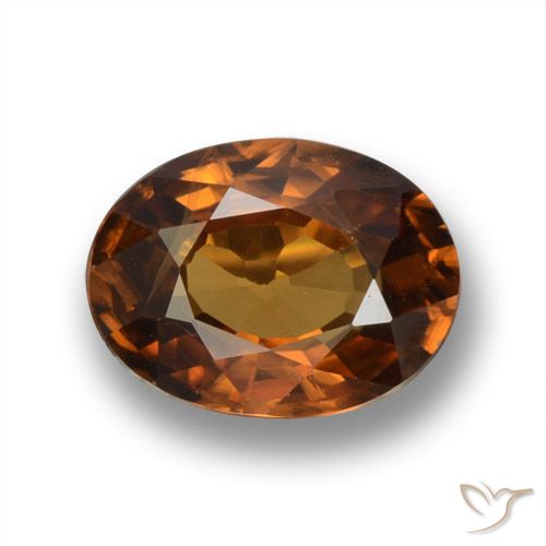 1.66ct Натуральный Земля Оранжевый Циркон, Овал, VVS-VS