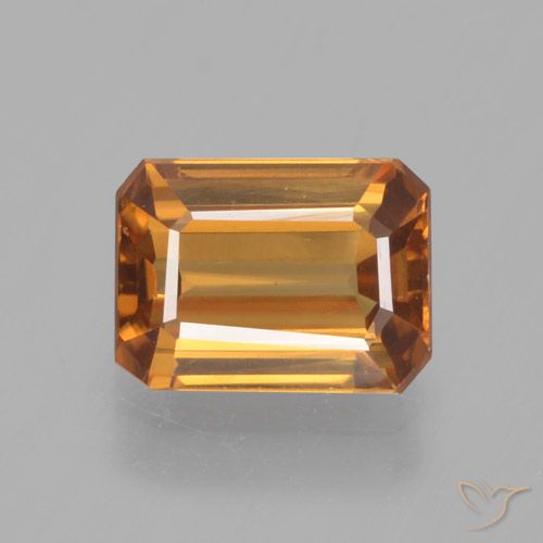 1.56ct Натуральный Оранжево-коричневый Циркон, Изумрудная огранка, Чистота VVS