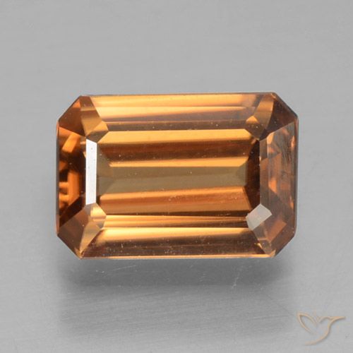 1.19ct Натуральный Средний апельсин Циркон, Изумрудная огранка, Чистота VVS