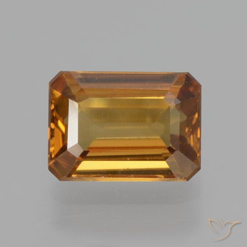 1.38ct Натуральный Оранжево-коричневый Циркон, Изумрудная огранка, Чистота VVS