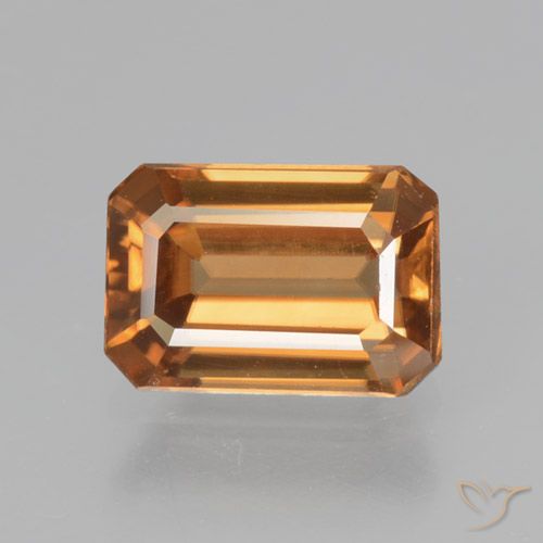 1.36ct Натуральный Оранжево-коричневый Циркон, Изумрудная огранка, Чистота VVS