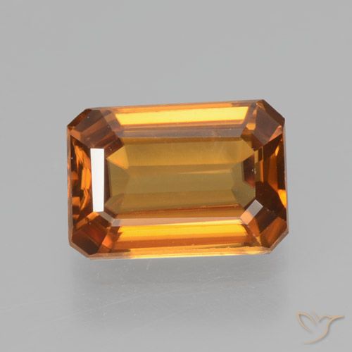 1.41ct Натуральный Земля Оранжевый Циркон, Изумрудная огранка, Чистота VVS