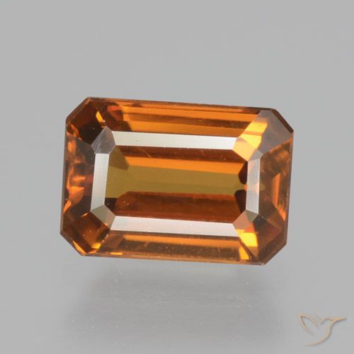 1.64ct Натуральный Коричневато-оранжевый Циркон, Изумрудная огранка, Чистота VVS