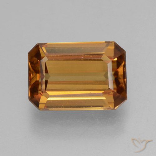 1.37ct Натуральный Оранжево-коричневый Циркон, Изумрудная огранка, Чистота VVS