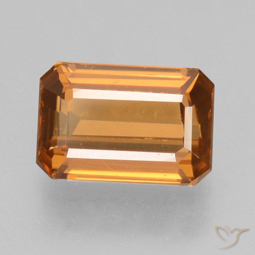 1.26ct Натуральный Средний апельсин Циркон, Изумрудная огранка, Чистота VVS