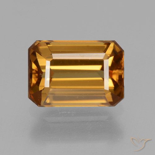 1.44ct Натуральный Оранжево-коричневый Циркон, Изумрудная огранка, VVS-VS