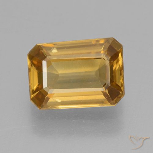 1.38ct Натуральный Средний апельсин Циркон, Изумрудная огранка, Чистота VVS