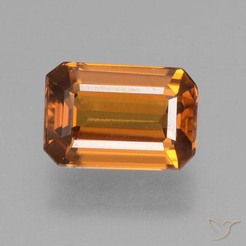 1.32ct Натуральный Коричневато-оранжевый Циркон, Изумрудная огранка, Чистота VVS