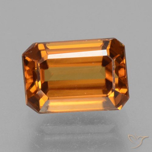 1.19ct Натуральный Желтовато-оранжевый Циркон, Изумрудная огранка, Чистота VVS