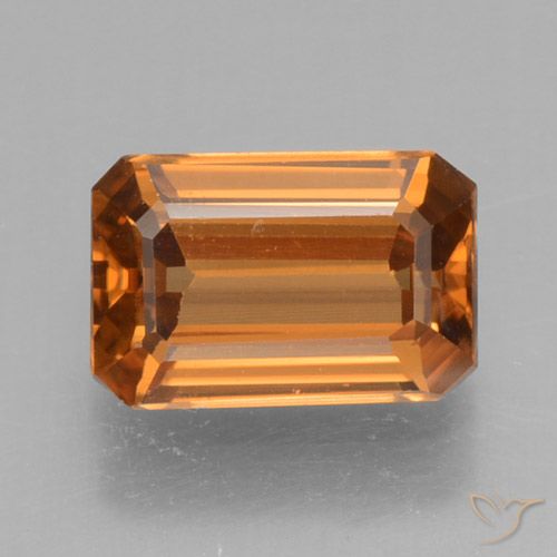 1.22ct Натуральный Коричневато-оранжевый Циркон, Изумрудная огранка, VVS-VS