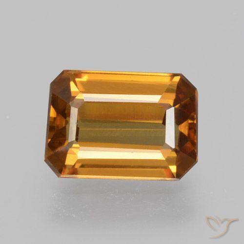 1.40ct Натуральный Оранжево-коричневый Циркон, Изумрудная огранка, VVS-VS